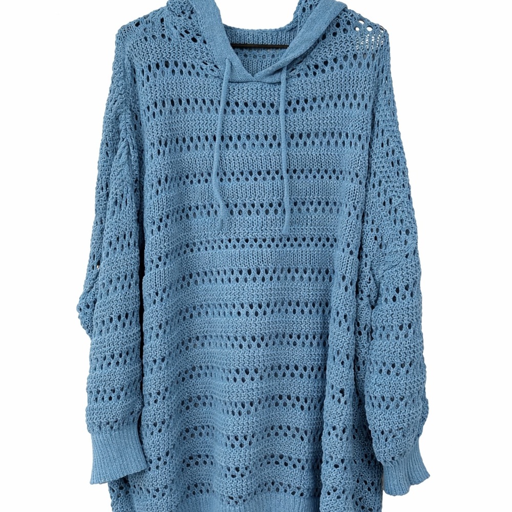 BloomChic Blue Knit Women’s Hooded Sweater